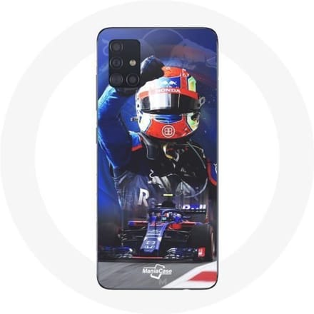 Coque pour Samsung Galaxy A71 Formule 1 Pierre Gasly Pilote automobile F1 Rouge Bleu