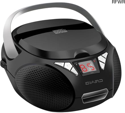RFWR® Draadloze stereo-CD-box met AM/FM-radio en Bluetooth - Draagbare CD-speler met programmeerbare functies