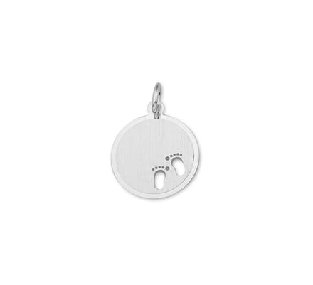 zilver gerhodineerd graveerhanger gestanste voeten 1329828