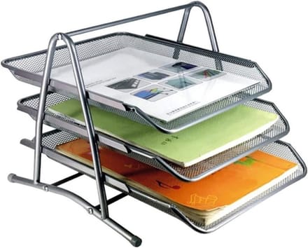 Bureau Organizer - Bestandsrek - Bureau Opbergen - Drie Laags - 30x28x27cm - Zwart