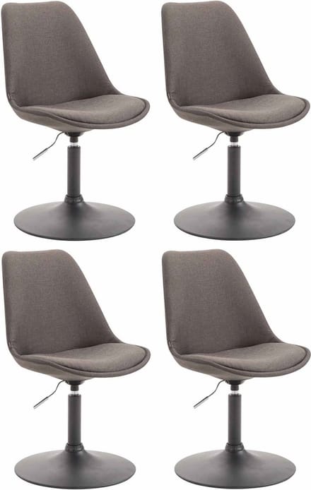 CLP Maverick Set van 4 Eetkamerstoelen - Stof donkergrijs zwart