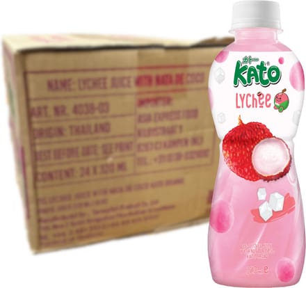 KATO - Lychee Drink with Nata De Coco - 24 X 320 ML - Voordeelverpakking