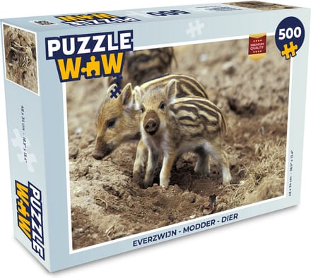 Puzzel Everzwijn - Modder - Dier - Legpuzzel - Puzzel 500 stukjes