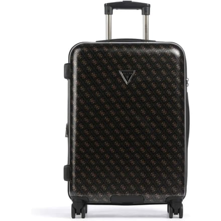 GUESS trolley Jesco 22 In 8-Wheeler Exp. Brown Logo zwart 64cm