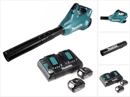 Makita DUB 362 PT accu bladblazer 36V + 2x oplaadbare batterijen 5.0Ah + dubbele lader
