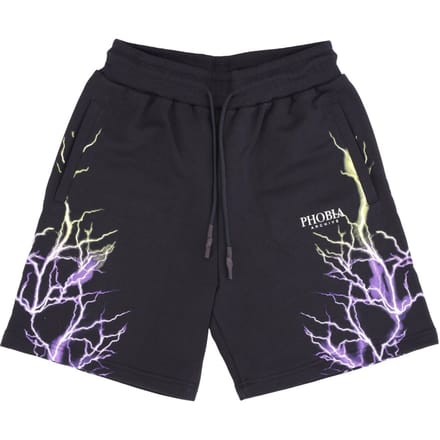 Korte Trainingsbroek Heren Lightning Shorts Zwart/paars/geel