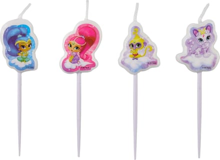 AMSCAN - 4 mini Shimmer + Shine kaarsjes - Decoratie > Taartdecoraties