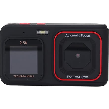 Digitale Camera 72MP 2.5K Video Uitvoer Dubbel Scherm Compacte Camera 16x Zoom Autofocus Selfie Camera zwart