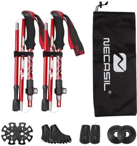 Ultralichte wandelstok met 5 secties 1 paar