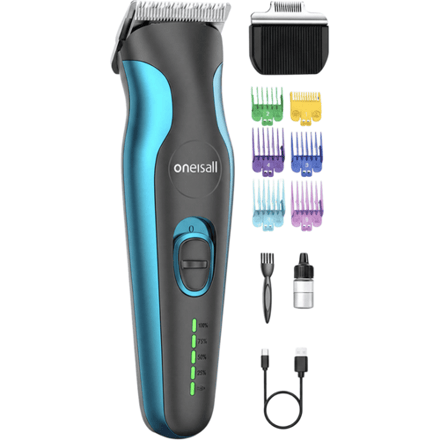 Oneisall Hondentrimmer DTJ-002 CW01138 - Honden trimset met 9 accessoires - Hondentondeuse Oplaadbaar- Katten trimmer - Kat en hond tondeuse kat - Dierentrimmer