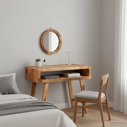 vidaXL - Kaptafel - met - opslag - Bruin - 90 - x - 76 - x - 45 - cm - Massief - Mango - Hout