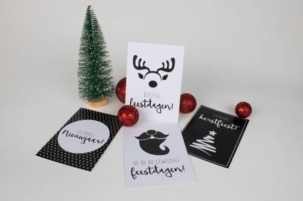 12 Kerstkaarten - Kerst en Nieuwjaar Wenskaarten