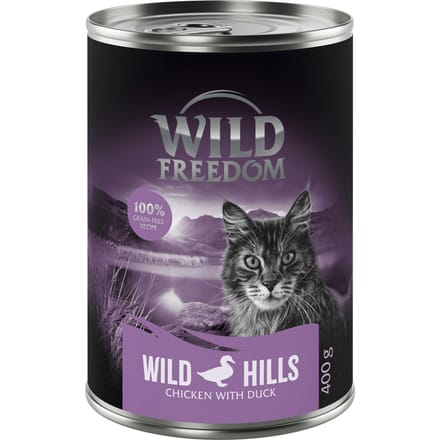 12x400g Adult Wild Hills Eend & Kip Wild Freedom Kattenvoer