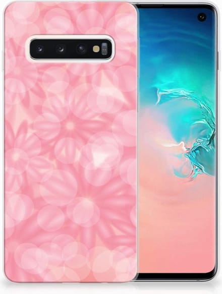 Back Cover voor Samsung Galaxy S10 TPU Case Spring Flowers
