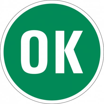 OK controlesticker, op vel 40 mm - 10 per kaart