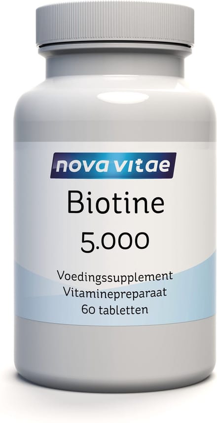 Nova Vitae - Biotine 5000 mcg - Huid Haar Nagels - Vitamine B8 - 60 tabletten
