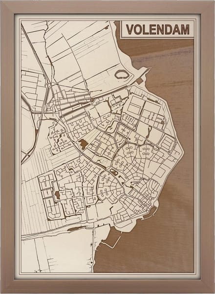 Decoratief Beeld - Houten Van Volendam - Hout - Bekroned - Bruin - 21 X 30 Cm