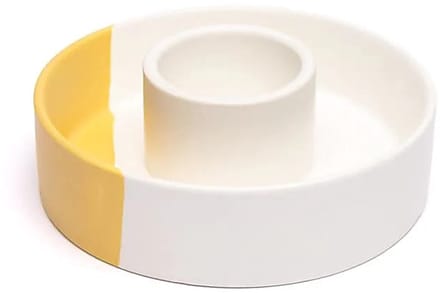 Keramische smudge brander wit/oker - ø12 cm x 3.5 cm