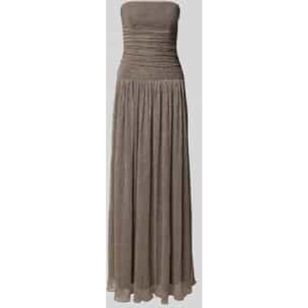 Glanzende off-shoulderjurk met draperieën
