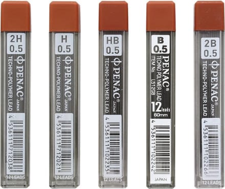 Penac Hi-Tec Polymer - Leads vulpotlood vulling - 0.5mm - Navullingen - HB - B - 2B - H - 2H
