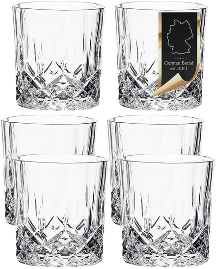 Intirilife drinkglas - 6-pack kristalglas - 200ml, edel glas, glaskunst