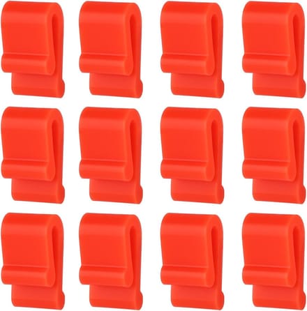 12 Stuks Dutch Oven Deksel Beschermclips, Siliconen Kookgerei Beschermclips Pot Bumpers Lifter Accessoires voor Stapelen Opslag (Rood)