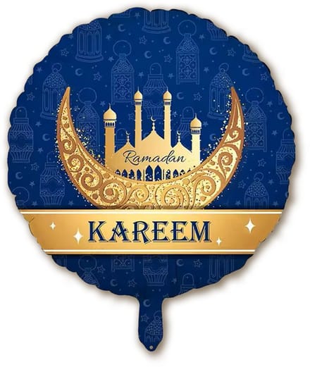 Q2P - Ramadan Decoratie - Ballon - Eid Mubarak - Feest Versiering - Islam - Helium Ballonnen - Blauw
