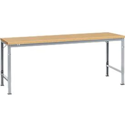 Manuflex basistafel UNIVERSAL Speciaal, 2000 x 1000 mm, multiplex natuur, aluminium zilver