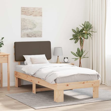vidaXL - Bedframe - met - Gevoerde - Hoofdbord - Taupe - 100 - x - 200 - cm