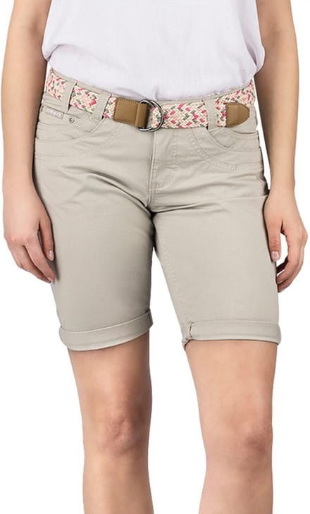 DENIMFY Dames Short DFPia regular/straight Beige M Volwassenen Bermuda met riem