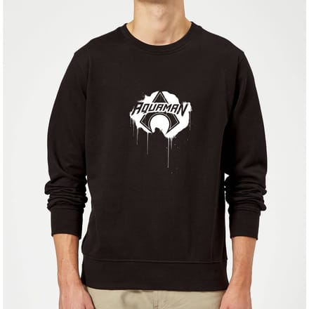 Justice League Graffiti Aquaman Sweatshirt - Black - S