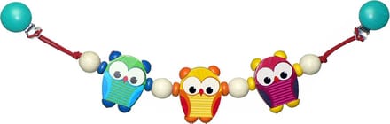 Hess houten wagenhanger uiltjes - kleurrijke speelboog voor baby's.