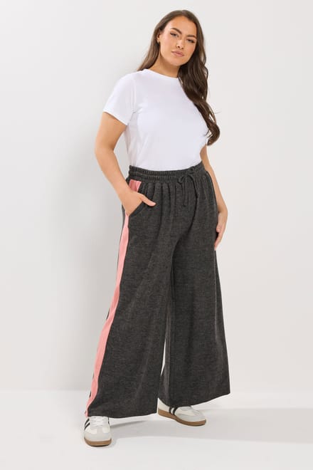 Yours Grijze Broek Met Streep Aan De Zijkant Size 48