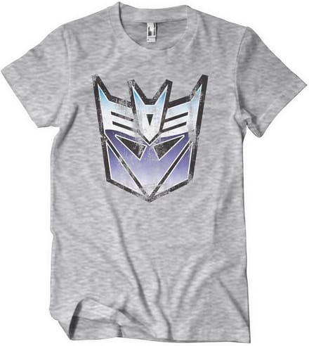 Transformers Distressed Decepticon Shield T-shirt Heathergrey