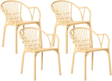 ANDORA - Tuinstoel set van 4 - Beige - Polypropyleen