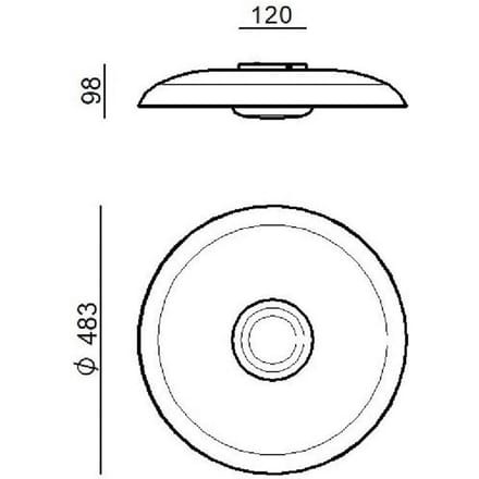 Linea Light LED plafondlamp Basin_P, wit, metaal, Ø 48 cm