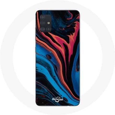 Samsung Galaxy A51 hoesje abstracte textuur blauw zwart rood
