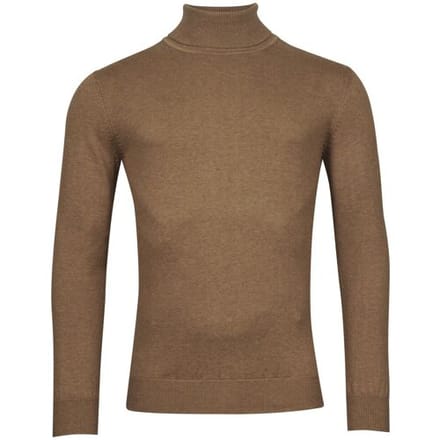 Baileys Trui Pima Cotton Uni Color Single Knit Rollneck Bruin / male