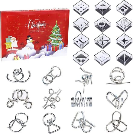 Kerstkalender 2024 - 24 Puzzels & Denkspellen - Voor Kinderen en Volwassenen