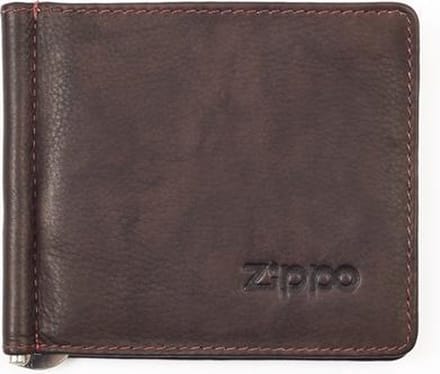 Lederen portemonnee met money clip Zippo - Bruin
