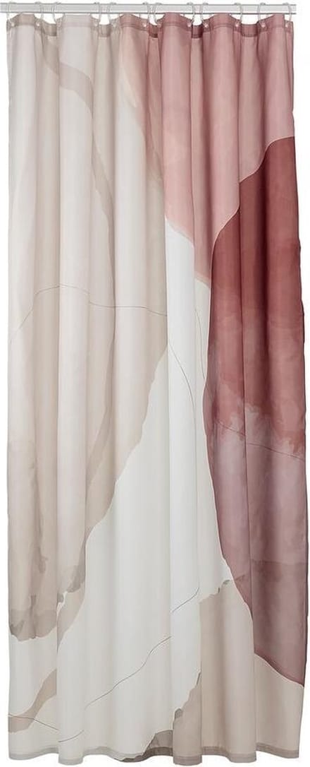 Sealskin Earth - Douchegordijn 180x200 cm - Polyester Donkerroze / Off-white