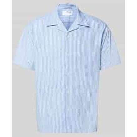Overhemd Lange Mouw Selected Rlxholger Stripe S/S Shirt - Light Blue Stripes