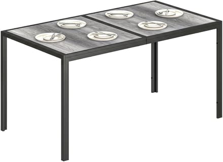 Outsunny tuintafel - gegalvaniseerd staal, PSPC - 150 x 80 x 74 cm - grijs