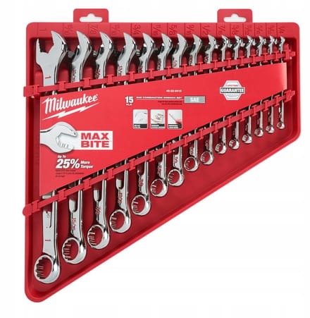 Milwaukee MAX BITE™ Imperial Ringsteeksleutelset met ratel 15- delig - 4932464996