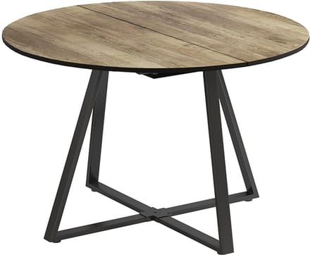 Vicco Eettafel Loyd, Eiken rustiek/Zwart, 120-160 x 120 cm uitschuifbaar