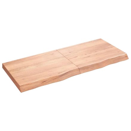 vidaXL - Wandschap - 120x50x(2-6)cm - behandeld - massief - eikenhout - lichtbruin