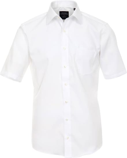 CASA MODA modern fit overhemd - korte mouw - popeline - wit - Strijkvriendelijk - Boordmaat: 43 (EU maat: XL)