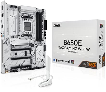ASUS B650E MAX GAMING WIFI WHITE Moederbord - AMD B650 - AMD AM5 socket - DDR5 RAM - ATX