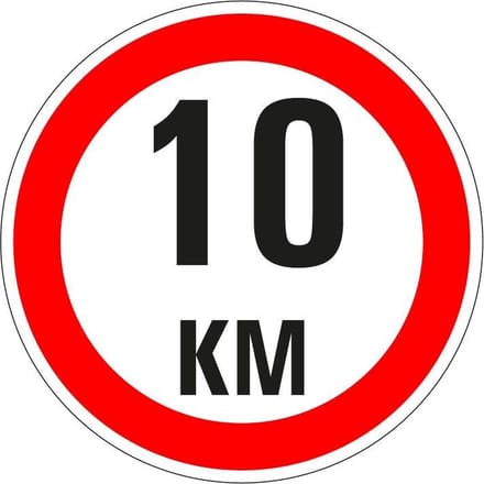 Maximaal 10 km bord, kunststof, A1 150 mm