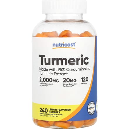 Nutricost, curcuma, citron, gummies 240 pièces